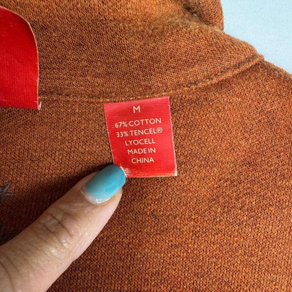 Tommy Bahama Mens SzM Reversible 1/2 Zip Orange Sweater Fall Photos Family Photo - Picture 5 of 10